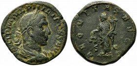 Philip I (244-249). Æ Sestertius (29.5mm, 21.97g, 12h). Rome, AD 246. Laureate, draped and cuirassed bust r. R/ Aequitas standing l., holding scales a...