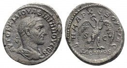 Philip I (244-249). Seleucis and Pieria, Antioch. AR Tetradrachm (27mm, 10.29g, 12h). Rome, AD 246. Laureate, draped and cuirassed bust r. R/ Eagle st...