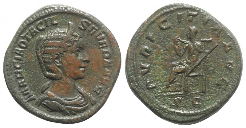 Otacilia Severa (Augusta, 244-249). Æ Sestertius (32mm, 21.14g, 12h). Diademed a...