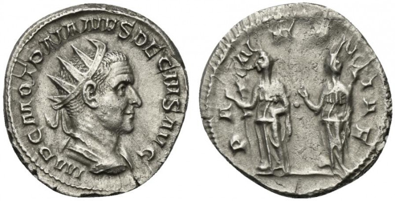 Trajan Decius (249-251). AR Antoninianus (20.5mm, 4.03g, 1h). Rome, AD 250. Radi...