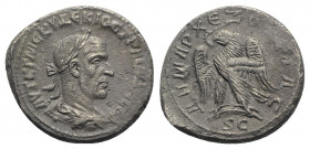 Trajan Decius (249-251). Seleucis and Pieria, Antioch. AR Tetradrachm (28mm, 11.01g, 6h). Laureate, draped and cuirassed bust r. R/ Eagle standing l. ...