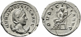 Herennia Etruscilla (Augusta, 249-251). AR Antoninianus (24mm, 3.96g, 6h). Rome, AD 250. Draped bust r., wearing stephane, set on crescent. R/ Pudicit...