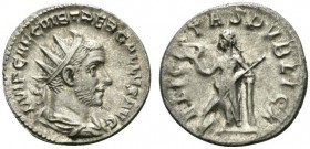 Trebonianus Gallus (251-253). AR Antoninianus (20.5mm, 3.87g, 12h). Rome, 251-3. Radiate, draped and cuirassed bust r. R/ Felicitas standing facing, h...