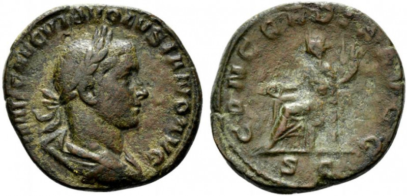 Volusian (251-253). Æ Sestertius (29.5mm, 21.87g, 6h). Rome, 251-2. Laureate, dr...