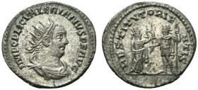 Valerian I (253-260). Antoninianus (22mm, 3.72g, 12h). Samosata, AD 253. Radiate, draped and cuirassed bust r. R/ The Orient standing r., presenting w...