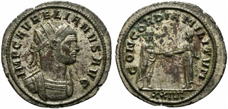 Aurelian (270-275). Radiate (22.5mm, 3.83g, 6h). Siscia, 274-5. Radiate and cuir...