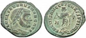 Severus II (Caesar, 305-306). Æ Follis (30mm, 10.09g, 1h). Carthage, 305-306. Laureate head r. R/ Carthago standing slightly r., head l., holding frui...