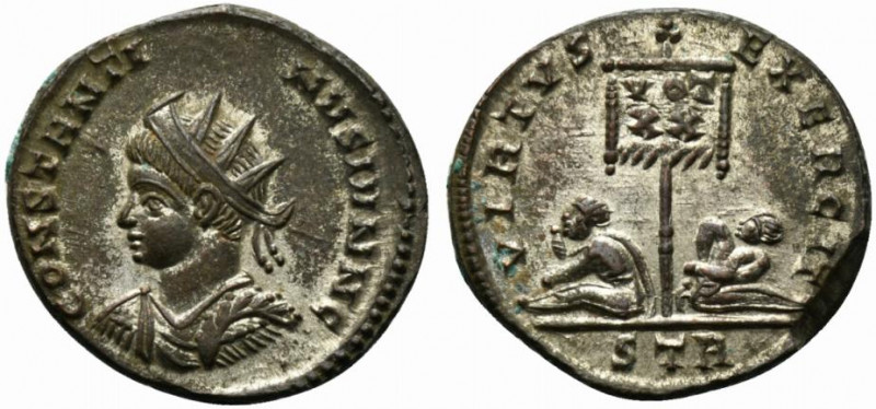 Constantine II (Caesar, 316-337). Æ Follis (17.5mm, 3.44g, 5h). Treveri, AD 320....