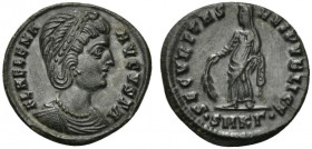 Helena (Augusta, 324-328/30). Æ Follis (20mm, 2.50g, 12h). Cyzicus, 326-7. Diademed and draped bust r. R/ Securitas standing l., holding olive branch;...