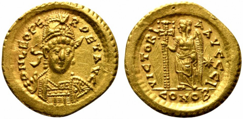 Leo I (457-474). AV Solidus (20mm, 4.49g, 6h). Constantinople, AD 462 or 466. Pe...