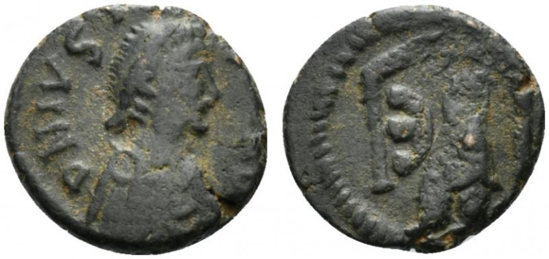 Justin I (518-527). Æ 5 Nummi (13mm, 2.19g, 12h). Antioch. Diademed, draped and ...