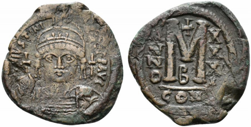 Justinian I (527-565). Æ 40 Nummi (31mm, 16.55g, 6h). Constantinople, year 31 (5...