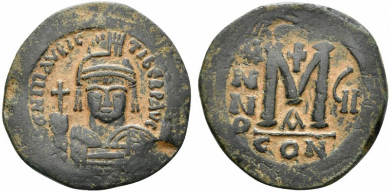 Maurice Tiberius (582-602). Æ 40 Nummi (31mm, 11.68g, 6h). Constantinople, year ...