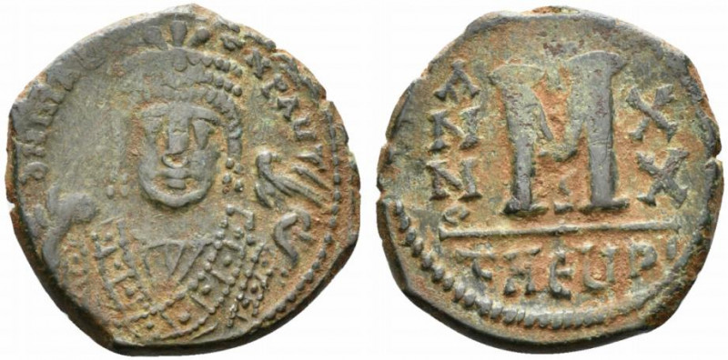 Maurice Tiberius (582-602). Æ 40 Nummi (27mm, 11.18g, 12h). Theoupolis (Antioch)...