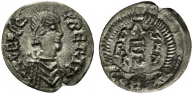 Uncertain Germanic Tribe, Imitating a Constantinople AR Half-Siliqua in the name of Leo I (14.5g, 1.03g, 6h). D N LEO PERPET AVG, Pearl-diademed, drap...