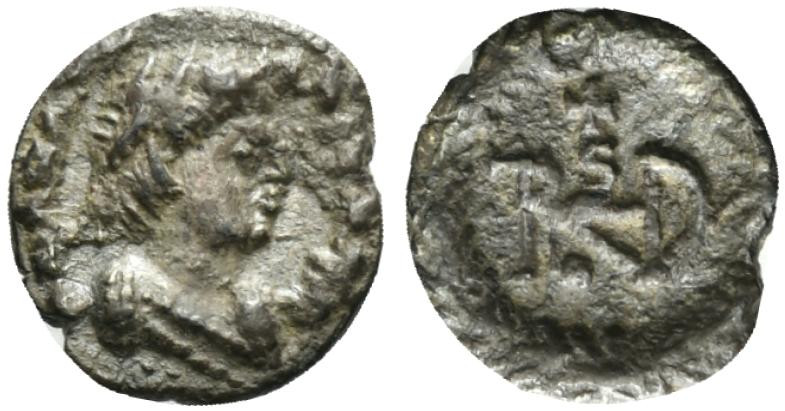 Ostrogoths, Theoderic (493-526). AR Quarter Siliqua (10mm, 0.65g, 5h). In the na...