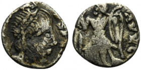 Vandals, Pseudo-Imperial coinage, c. 440-490. AR Half Siliqua (10.5mm, 0.76g, 9h). In the name of Honorius(?). Diademed, draped and cuirassed bust r. ...