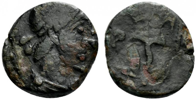 Vandals, Hilderic (523-530). Æ (9.5mm, 1.01g, 12h). Diademed, draped and cuirass...