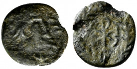 Vandals, c. 5th- 6th century. Æ (9.5mm, 0.61g, 6h). Diademed and draped bust r. R/ Christogram within laurel wreath. BMC Vandals 158-63. Near VF