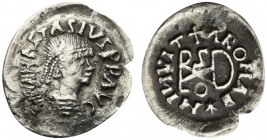 Gepids, Uncertain king, c. 454-552. AR Quarter Siliqua (15mm, 0.55g, 6h). Sirmium, in the name of Anastasius I, 491-517. Diademed and cuirassed bust r...