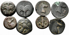 Carthage, lot of 4 Greek Æ coins, to be catalog. Lot sold as is, no return