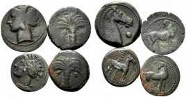 Carthage, lot of 4 Greek Æ coins, to be catalog. Lot sold as is, no return
