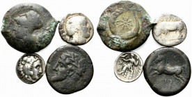 Lot of 4 Greek AR and Æ coins, to be catalog. Lot sold as is, no return
