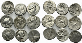 Lot of 9 Roman Republican Denarii, to be catalog. Lot sold as is, no return