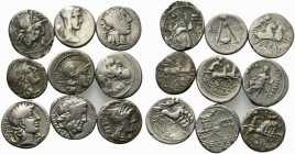 Lot of 9 Roman Republican Denarii, to be catalog. Lot sold as is, no return