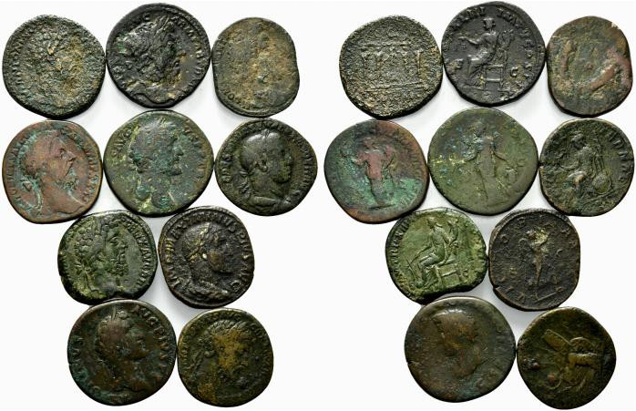 Lot of 10 Roman Imperial Æ coins, to be catalog. Lot sold as is, no return