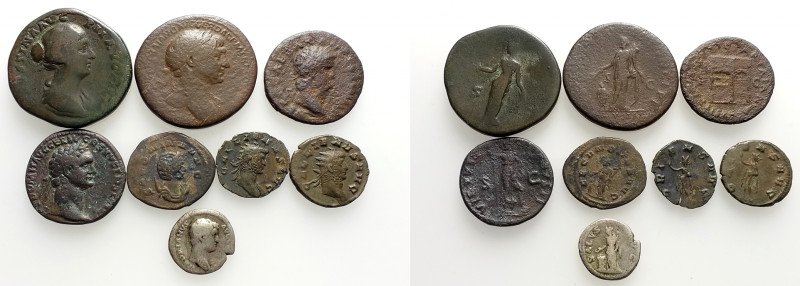 Lot of 8 Roman Imperial AR and Æ coins, to be catalog. Lot sold as is, no return...