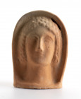 Roman terracotta votive veiled portrait; powdery surface, holed on veil; 3rd century BC; height cm 16