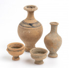Lot of 4 (four) Greek - Roman miniaturistic potteries; ca. 3rd - 2nd centuries BC; the highest cm 10,8