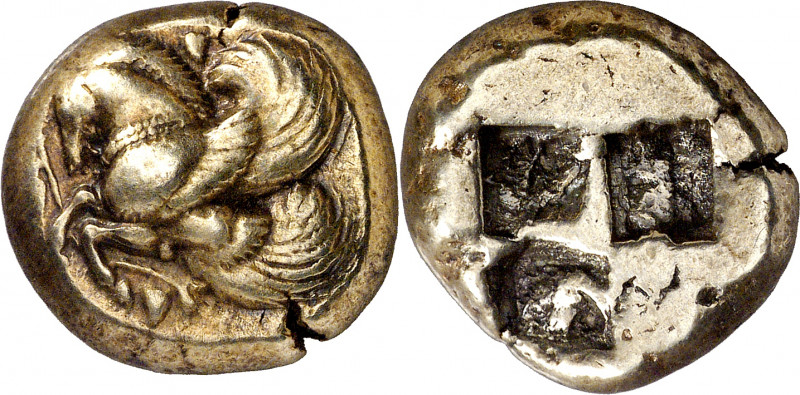 (s. V a.C.). Misia. Lampsacos. Estátera de electrón. (S. 3881 var) (BMC. XV, 7)....