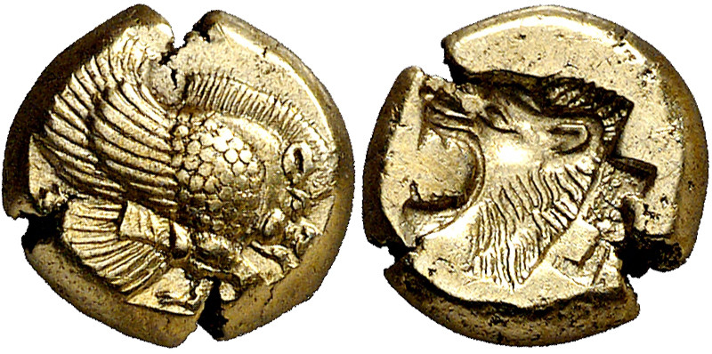 (521-478 a.C.). Lesbos. Mytilene. Hekté. (S. 4237 var) (CNG. VI, 935). 2,56 g. E...