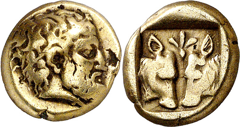 (454-427 a.C.). Lesbos. Mytilene. Hekté. (S. 4244 var) (CNG. VI, 976). 2,50 g. M...