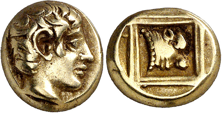 (454-427 a.C.). Lesbos. Mytilene. Hekté. (S. falta) (CNG. VI, 965, mismo ejempla...