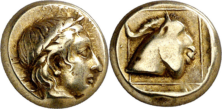 (454-427 a.C.). Lesbos. Mytilene. Hekté. (S. falta) (CNG. VI, 985). 2,53 g. MBC+...