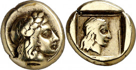 (412-378 a.C.). Lesbos. Mytilene. Hekté. (S. falta) (CNG. VI, 996). Ex Künker 14/03/2009, nº 8313. 2,47 g. MBC.