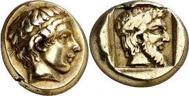 (454-427 a.C.). Lesbos. Mytilene. Hekté. (S. falta) (CNG. VI, 978). Ex Numismatik Naumann 06/03/2016, nº 260. 2,55 g. EBC-/MBC+.
