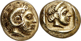 (412-378 a.C.). Lesbos. Mytilene. Hekté. (S. falta) (CNG. VI. 993). Ex Numismatik Naumann 07/01/2018, nº 185. 2,53 g. EBC-.