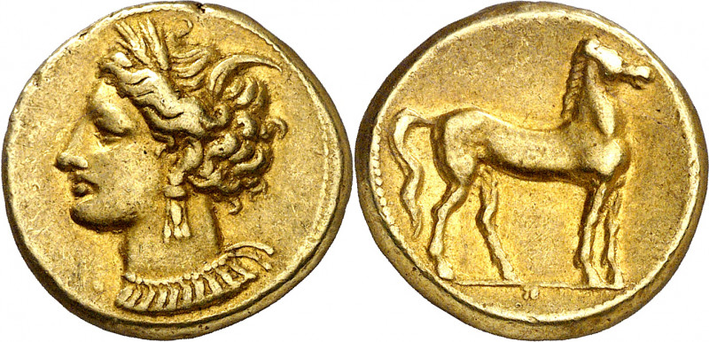 (310-290 a.C.). Zeugitana. Cartago. Shekel de electrón. (S. 6464 var). 7,48 g. M...