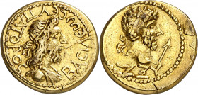 Reino del Bósforo. (170-171 d.C.). Eupator y Marco Aurelio. Estátera de electrón. (S.GIC. 5472 var) (RPC. IV, 3754). Ex Christie's (Londres) 08/10/198...