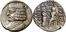 Imperio Parto. (57-58 d.C.). Vardanes II (55-58 d.C.). Tetradracma. (S.GIC 5806 var) (Mitchiner A. & C. W. 658 var). 14,40 g. EBC-.