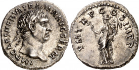(100 d.C.). Trajano. Denario. (Spink falta) (S. 222) (RIC. 38). Bella. 3,26 g. EBC.