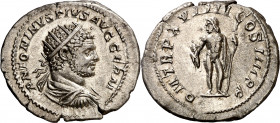 (216 d.C.). Caracalla. Antoniniano. (Spink 6775 var) (S. 338a) (RIC. 275c). 4,54 g. EBC-.