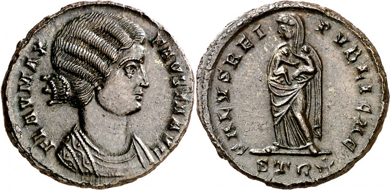 (326 d.C.). Fausta. Treveri. AE 19. (Spink. 16545) (Co. 7) (RIC. 483). Muy bella...