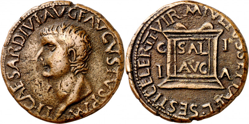 Tiberio. Ilici (Elx). As. (FAB. 1522) (ACIP. 3207a). 13,50 g. MBC.