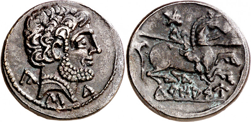 Turiasu (Tarazona). Denario. (FAB. 2417) (ACIP. 1722). 4,04 g. MBC+.