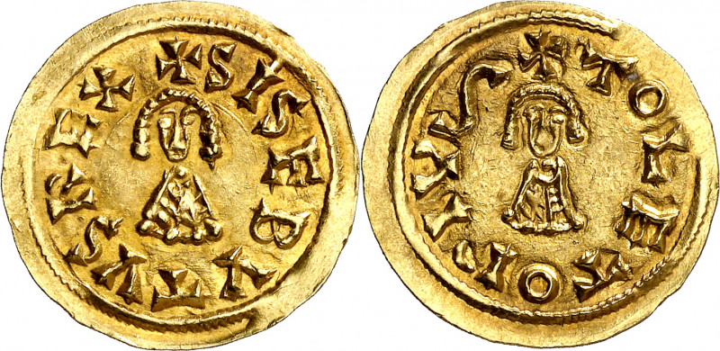 Sisebuto (612-621). Toleto (Toledo). Triente. (CNV. 229) (R.Pliego 267a). 1,51 g...